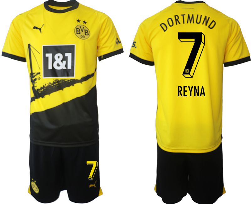 Men 2023-2024 Club Borussia Dortmund home yellow #7 Soccer Jersey